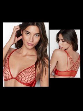 Victoria's Secret Luxe Starburst Plunge Bra 34DD New